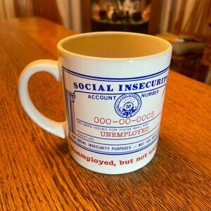 Vintage Social Insecurity: Unemployed, But Not Unloved! Coffee Cup by Papillon